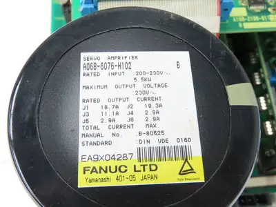 Fanuc A06B-6076-H102 Robot Servo Amplifier Module 5.5kW 230VAC