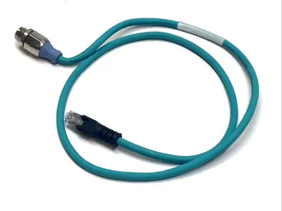 USED TURCK ETHERNET CORDSET RJ45 TO M12 D-CODE 1M U-03569