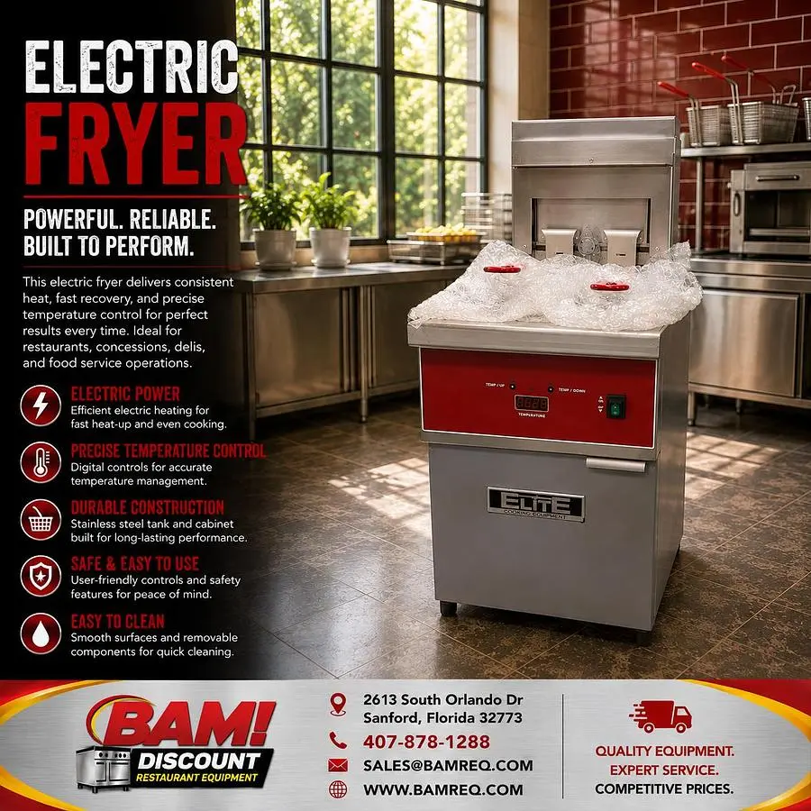 New | in-Stock 2026 ELITE HFEF-11KW Cookers / Coolers / Fryers Florida US | BAM Discount Restaurant Equipment #1344177