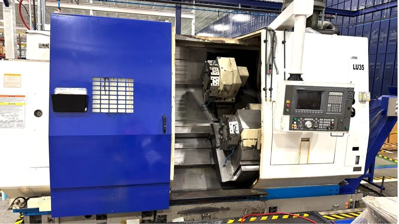 OKUMA IMPACT LU35-2SC/850 HEAVY DUTY 4-AXIS WITH TAILSTOCK FANUC P-100U CNC CONVERSATIONAL CONTROL
