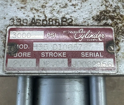Used Milwaukee Cylinder H35 D10657 Cylinders Indiana US | J&J Industrial Supply #1271365