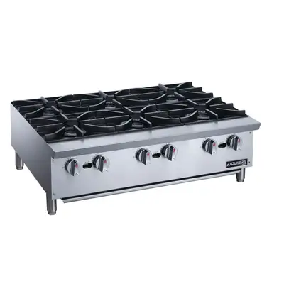 New | in-Stock Dukers New Dukers DCHPA36 Hot Plate with 6 Burners Hot Plates Illinois US | Falcon Restaurant Supply #1376247