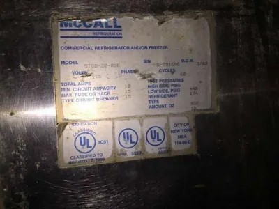 75-0371 McCall STSS-20-RSE Self Contained 2 Door Work Table Cooler