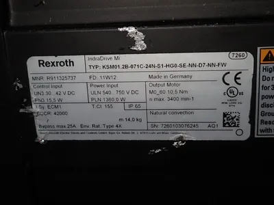 USED REXROTH KSM01.2B071C24NS1HG0SENND7NNFW