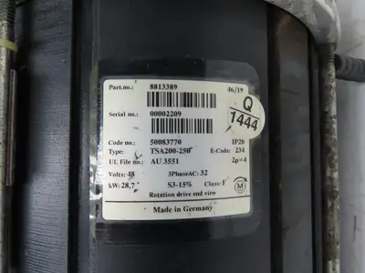 Hyster 8813389 Forklift Hydraulic Motor 48V & Pump 8811653 Removed From E80XN