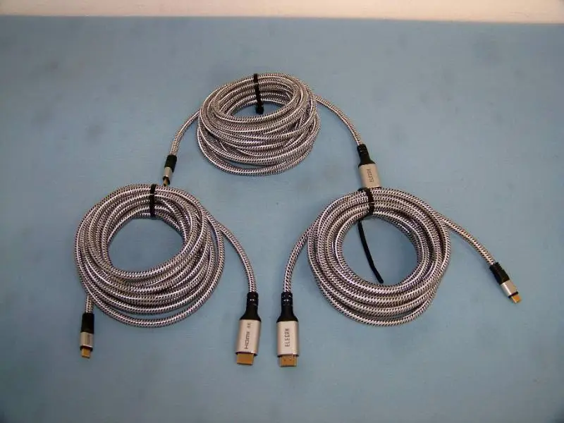 (3) Elecan 4K HDMI to USB-C Flex Belt / Braided Cables