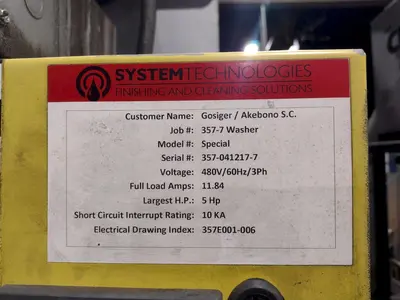 USED SYSTEM TECHNOLOGIES CMI-123-480 “CLEAN MACHINE”