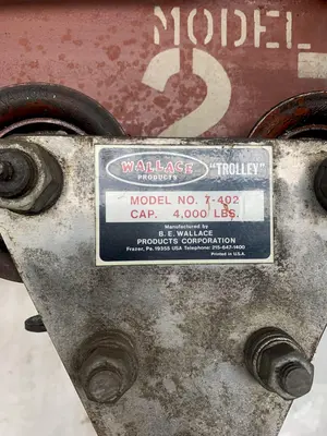 2 TON WALLACE A FRAME ROLLING GANTRY CRANE. STOCK # 0523823