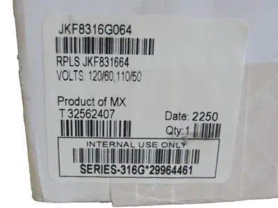 NEW ASCO JKF8316G064 SOLENOID VALVE 120/60, 110/50V