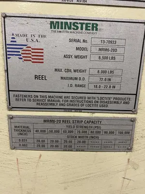 MINSTER MRM6-20D Centering Reels | PressTrader Limited (2)