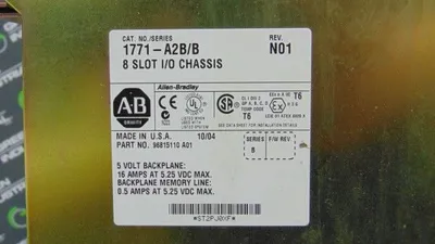 Allen Bradley 1771-A2B/B PLC-5 8 Slot I/O Chassis Rack Rev. N01 Used
