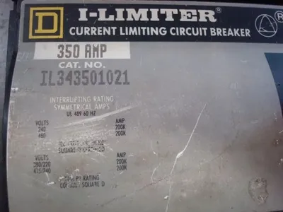 Square D IL343501021 I-Line Current Limiting Circuit Breaker 350 Amps 480V Used
