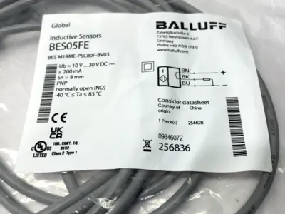 New | in-Stock Balluff Inductive Proximity Sensors M18 8mm Range BES M18ME-PSC80F-BV03 Proximity Sensors Michigan US | Maverick Industrial Sales #1389492