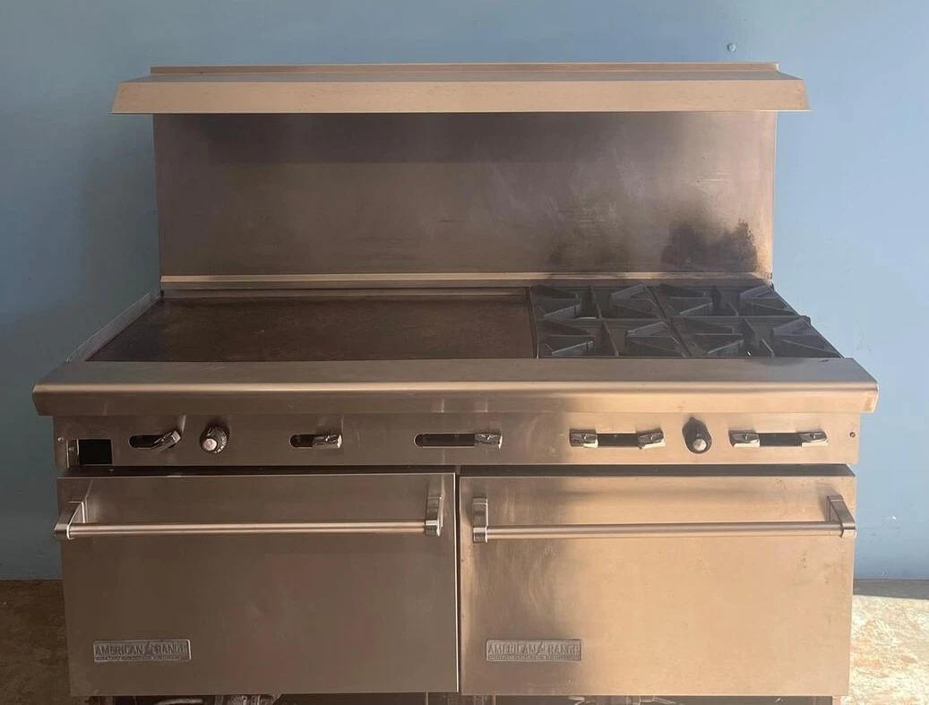 75-0345 American Range 60'' Gas Range 36'' Griddle 4 Burner 2 Oven AR36G4B