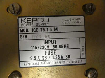 USED KEPCO JQE 75-1.5M