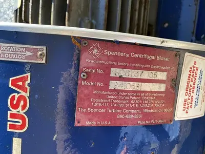Used SPENCER 24105B1 Blowers | DH Griffin Used Equipment #1383100