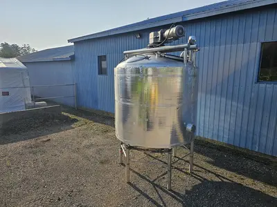 Used 1750 Gallon Tank, 304 Stainless Steel, With Sweep Agitation, Electrically Heated