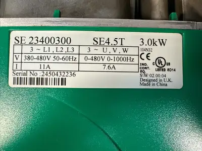 USED Control Techniques SE 23400300 SE4.5T 3.0kW