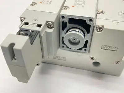 USED SMC PNEUMATIC SOLENOID VALVE MANIFOLD SOFT START 3/8" NPT