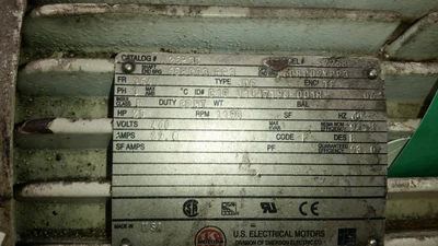 US Motors 25HP; 1190RPM; 460V; Frame: 364U C10 01047198-001R-06