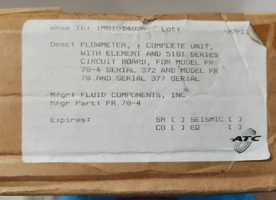 NEW Fluid Components Inc 5181-IC9B3A2