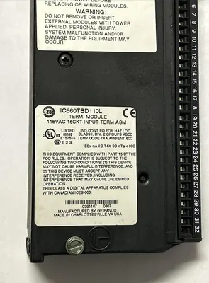 Used GE FANUC IC660TBD110L Misc Electrical & Power Parts Ohio US | Surplus Asset Holdings #1239135