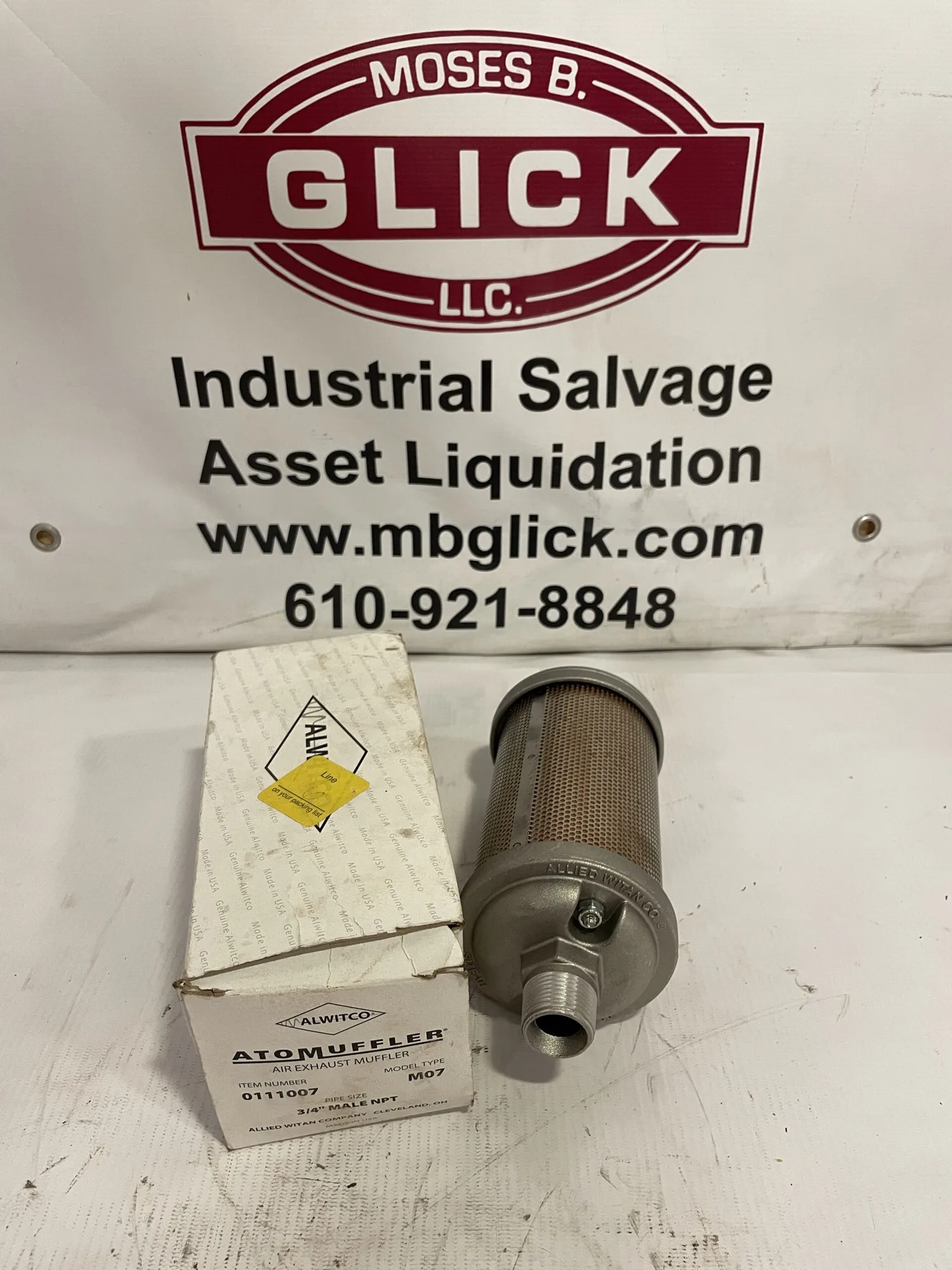 ALWITCO M07 Atomuffler Compressed Air / Pneumatic Exhaust Muffler 3/4” -NIB