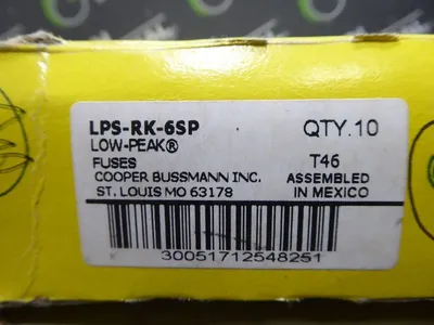 Box of 9 Cooper Bussmann LPS-RK-6SP Low Peak Time-Delay Fuses 600VAC New Surplus