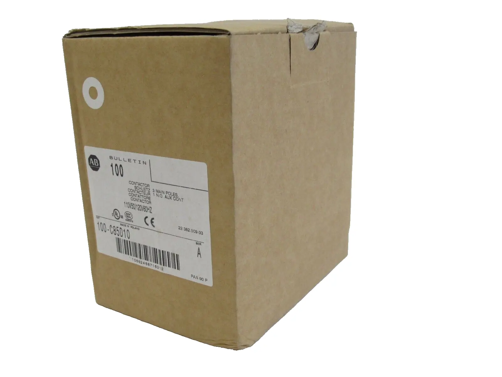 ALLEN BRADLEY 100-C85D10 CONTACTOR SER. A 100C85D10 NEW, SURPLUS