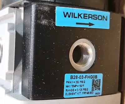 Wilkerson B28-03-FHG0B Filter/Regulator, Al, Automatic Drain Loc6C14
