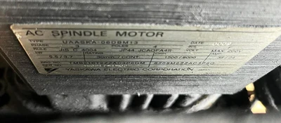 BRIDGEPORT 2216 CNC HEAD COMPLETE FANUC AC SPINDLE MOTOR UAASKD-06DBM13 WORKING
