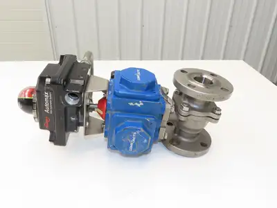 Flowserve 1-1/2" Stainless Ball Valve Compact II Pneumatic Actuator C30 SR-2C