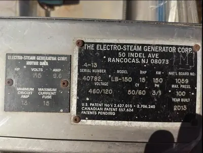 Boiler, 15 BHP, Steam Generator, Electro Steam, #5991811