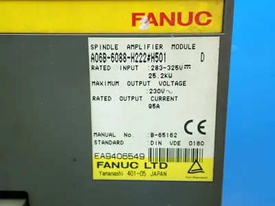 Used FANUC A06B6088H222#H501 Spindle Drives Ohio US | HGR 24 #878606