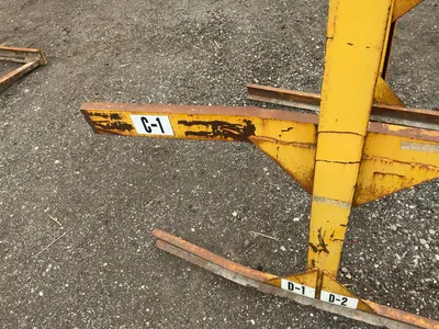 Metal Two Sided Cantilever Rack, welded together, arms stick out 47” on one side and 27-1/2” on othe...