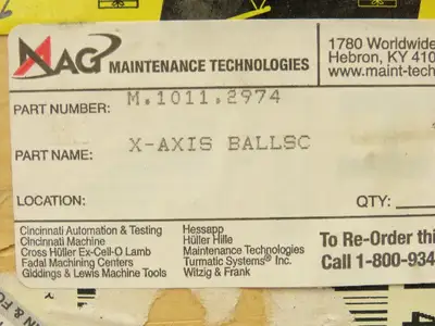 X-Axis Flanged Nut Steel Linear Ball Screw 2" Dia x 1/2" Lead 48" Travel