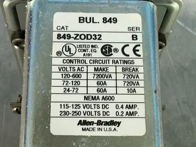 New | in-Stock ALLENBRADLEY 849ZOD32 Relays & Switches Ohio US | HGR 24 #1251124