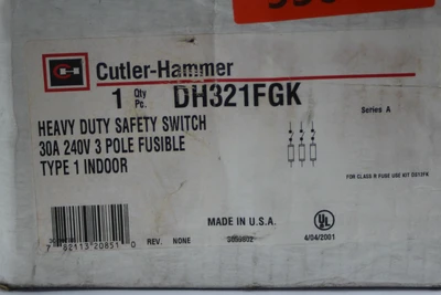 New | in-Stock Cutler-Hammer DH321FGK Switchgears California US | Davliegogo LLC #1707900