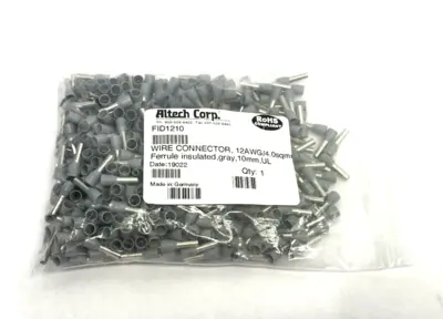 New | in-Stock Altech Single Insulated Wire Ferrule Crimp 12 AWG : 4 mm² 500-PACK Terminal Blocks Michigan US | Maverick Industrial Sales #1390904
