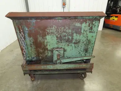 Self Dumping Hopper 1/2 Yd Capacity Heavy Duty Steel Casters 52x38x41"