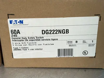 New | in-Stock EATON DG222NGB Disconnects Ohio US | HGR 24 #1278487