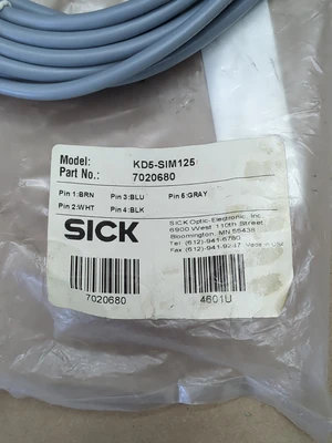 Sick KD5-SIM125 7020680 Cable Quick Connect 5 Wire