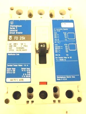 NEW WESTINGHOUSE FD3040VL SER. C CIRCUIT BREAKER