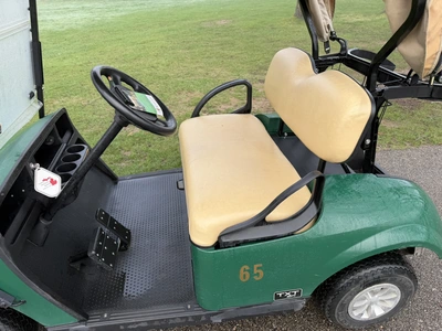 (1) 2019 E-Z-Go EFI golf cart with a Kawasaki gas engine, model 657061G01, includes canopy, fold-dow...