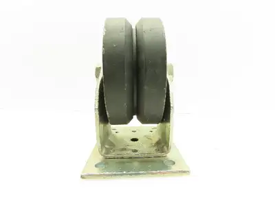 Bassick S-698 Heavy Duty V-Groove 6"x2.75"Steel Caster Wheel 6.75"x5"Fixed Plate