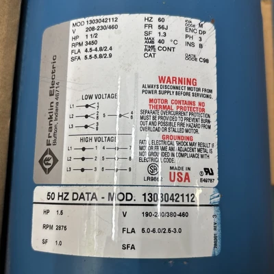 NEW Franklin Motor Burks Pump 315GA5N-1-1/4-4.97