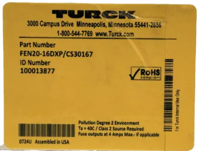 NEW TURCK FEN20-16DXP/CS30167