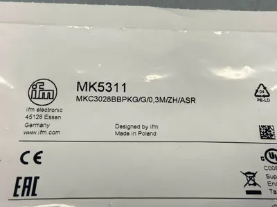 MK5311 | IFM  Cylinder Sensor w/ GMR Cell MKC3028BBPKG/G/0,3M/ZH/ASR - New