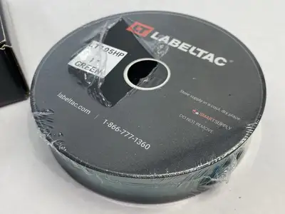 USED LABELTAC PRO MODEL HIGH PERF. 10 YEAR VINYL LABEL, GREEN, 1" X 150'/ROLL