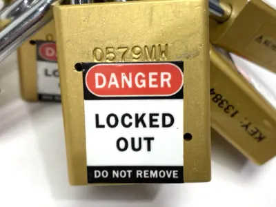 USED AMERICAN LOCK LOCKOUT PADLOCK KEYED ALIKE 1-1/2" SHACKLE NO KEYS LOT OF 9